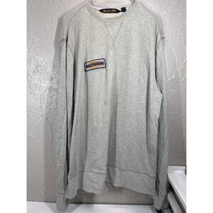 Harley Davidson Sweatshirt 2 Patches Grey Motorcycle Streetwear Mens Size XL
